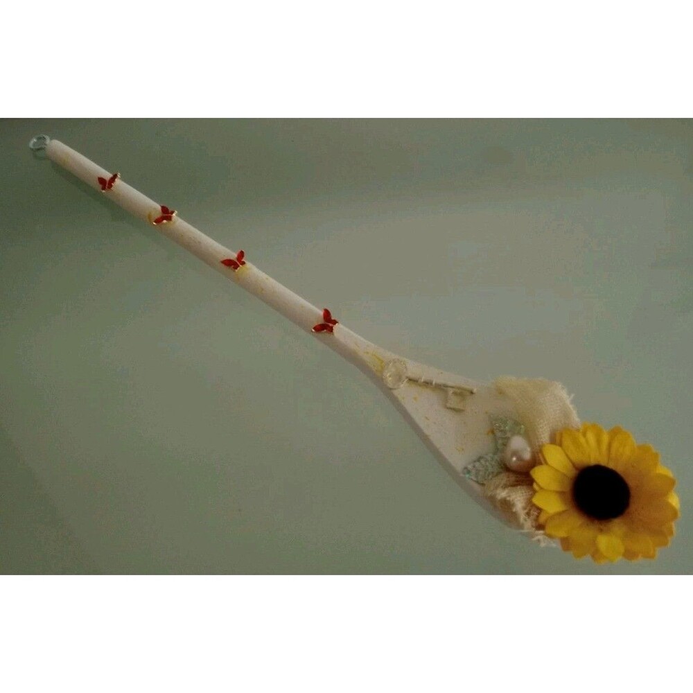 Handmade Wooden Decorated Spoon Wall Decor Home Deco Sunflower New